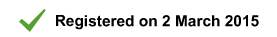 Registered on symbol A green tick against the date of registration